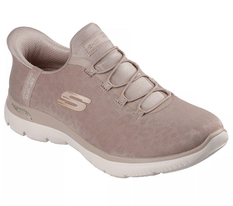 SKECHERS SUMMITS LUX LEOPARD SLIP INS